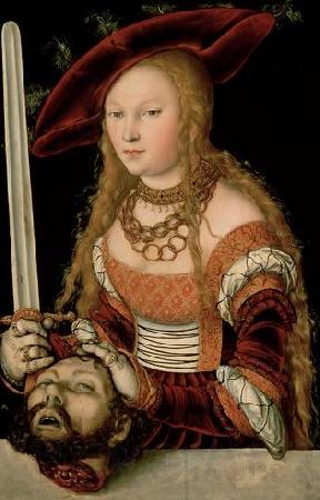 Lucas  Cranach Judith with the head of Holofernes Spain oil painting art